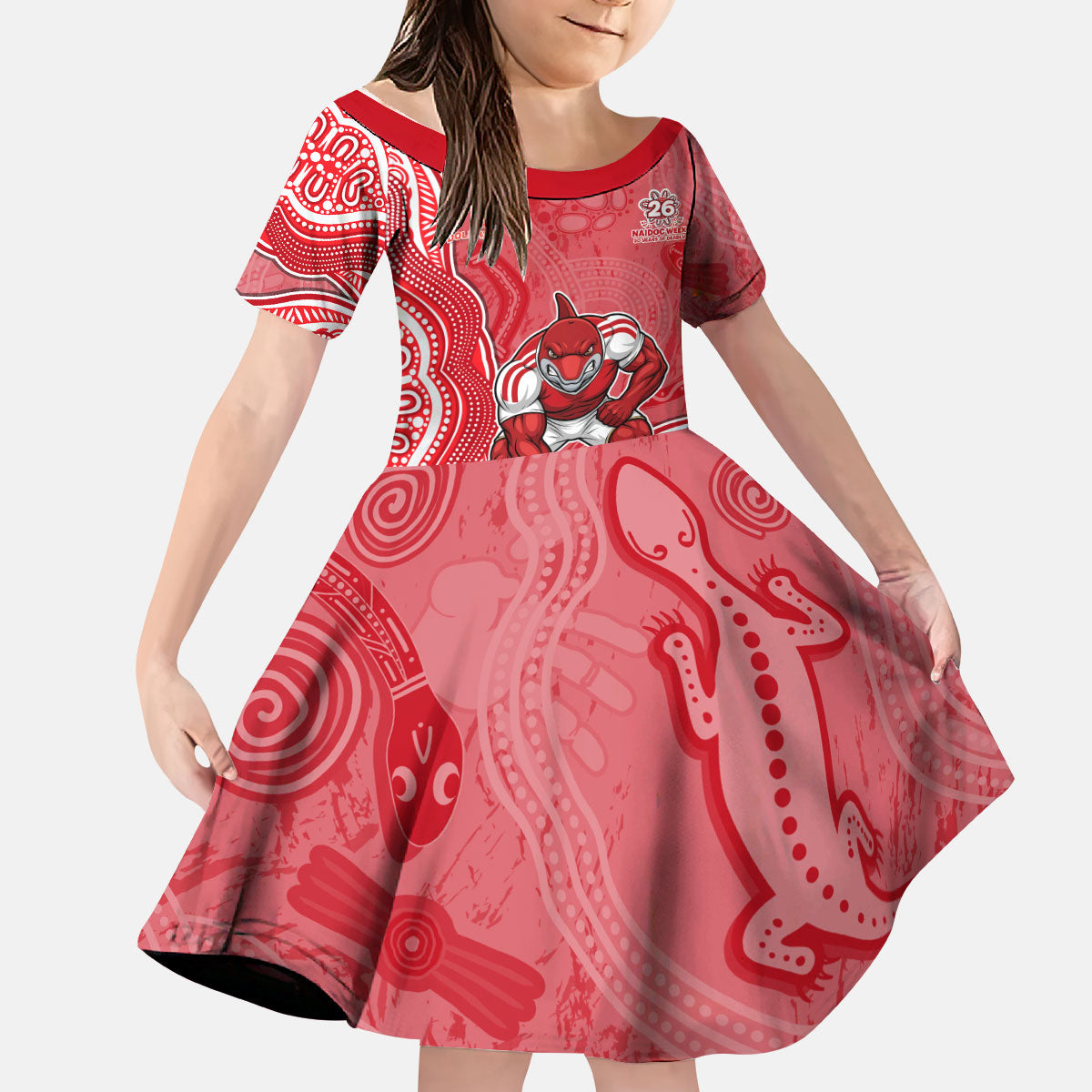 Dolphins NAIDOC Week 2026 Kid Short Sleeve Dress First Nations of Australia Aboriginal Mascot Rugby