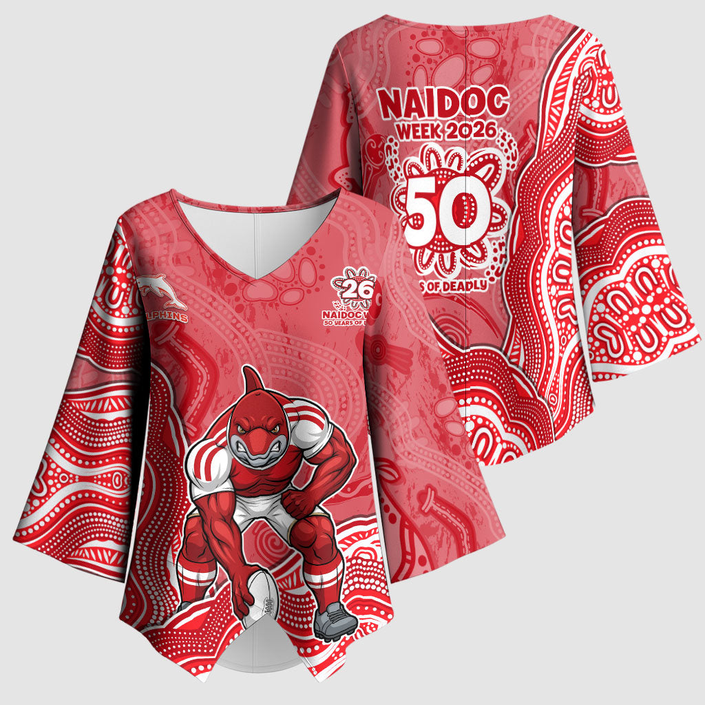Dolphins NAIDOC Week 2026 Kimono Sleeve Blouse First Nations of Australia Aboriginal Mascot Rugby