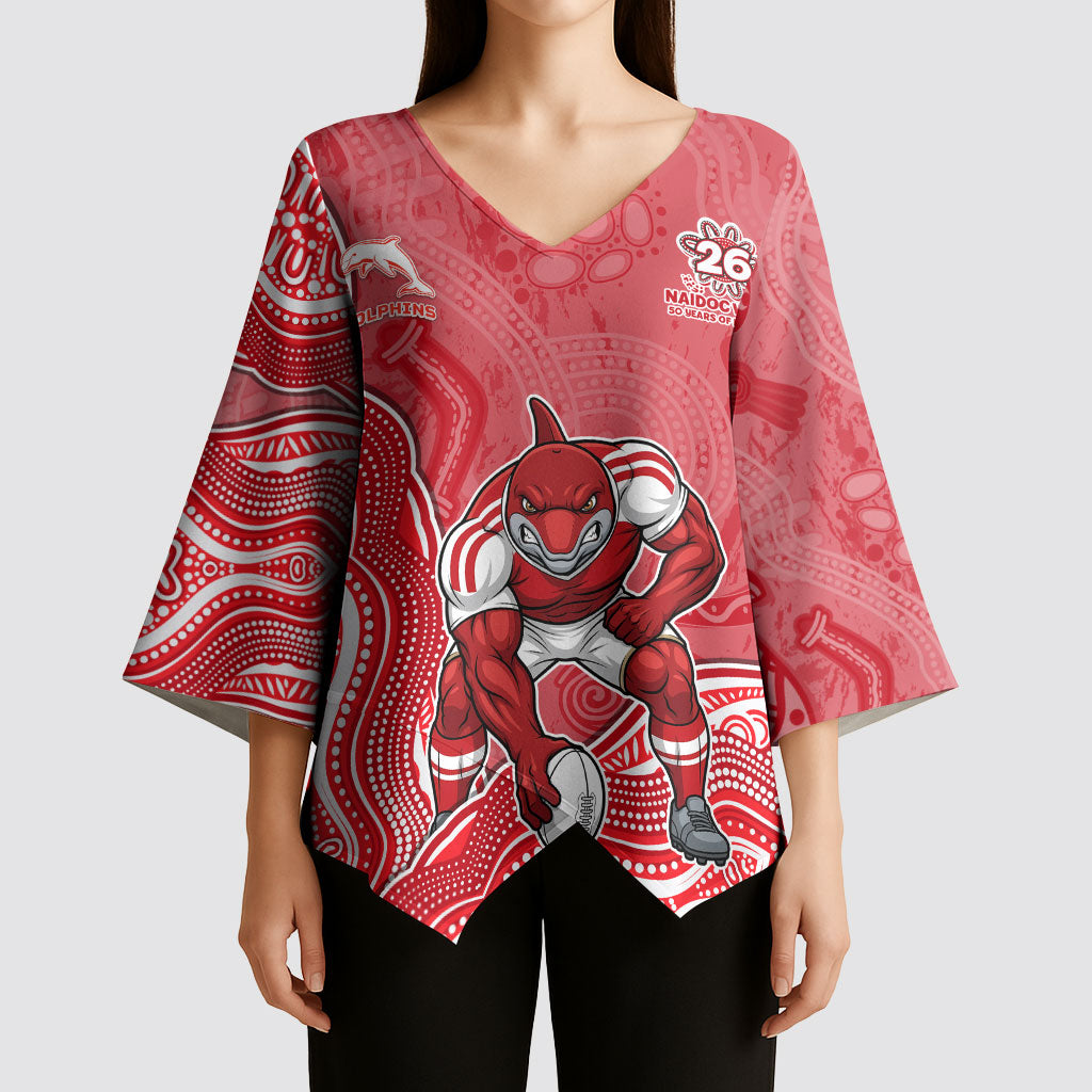 Dolphins NAIDOC Week 2026 Kimono Sleeve Blouse First Nations of Australia Aboriginal Mascot Rugby