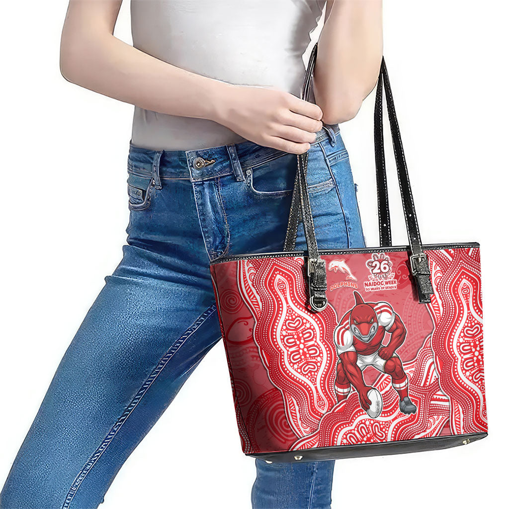 Dolphins NAIDOC Week 2026 Leather Tote Bag First Nations of Australia Aboriginal Mascot Rugby