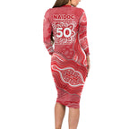 Dolphins NAIDOC Week 2026 Long Sleeve Bodycon Dress First Nations of Australia Aboriginal Mascot Rugby