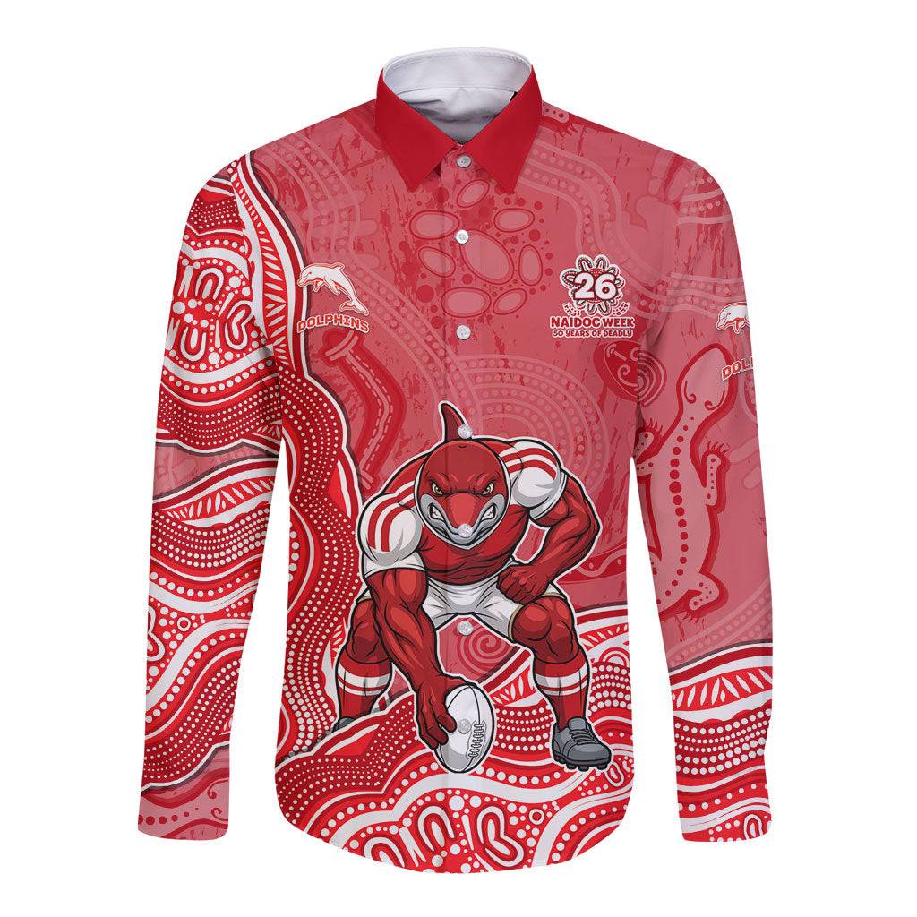 Dolphins NAIDOC Week 2026 Long Sleeve Button Shirt First Nations of Australia Aboriginal Mascot Rugby