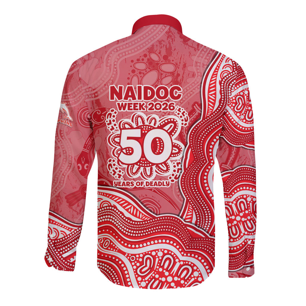 Dolphins NAIDOC Week 2026 Long Sleeve Button Shirt First Nations of Australia Aboriginal Mascot Rugby