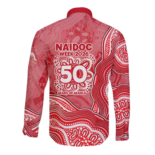Dolphins NAIDOC Week 2026 Long Sleeve Button Shirt First Nations of Australia Aboriginal Mascot Rugby
