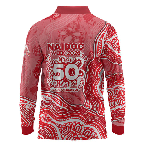 Dolphins NAIDOC Week 2026 Long Sleeve Polo Shirt First Nations of Australia Aboriginal Mascot Rugby