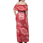 Dolphins NAIDOC Week 2026 Off Shoulder Maxi Dress First Nations of Australia Aboriginal Mascot Rugby