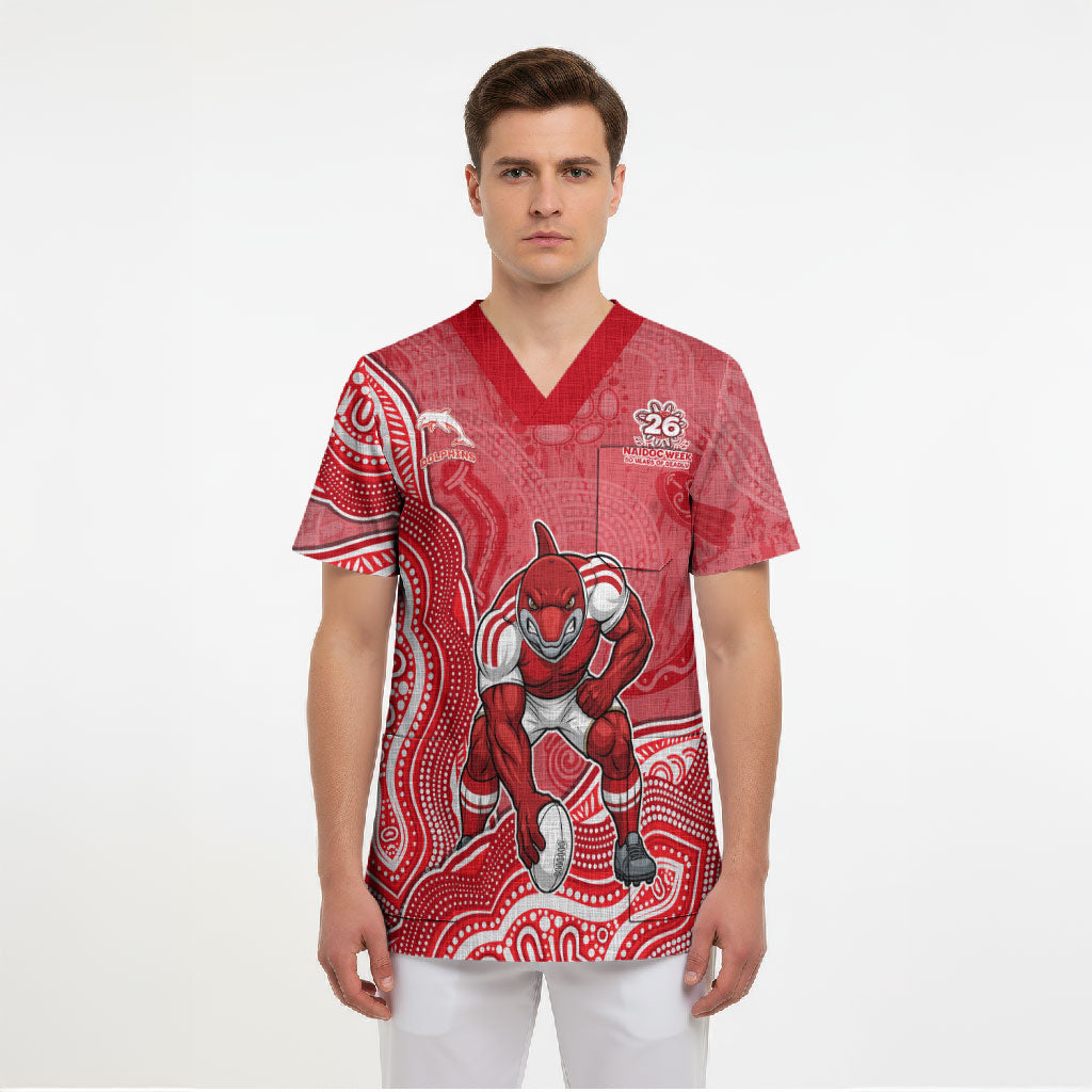 Dolphins NAIDOC Week 2026 Scrub Top First Nations of Australia Aboriginal Mascot Rugby