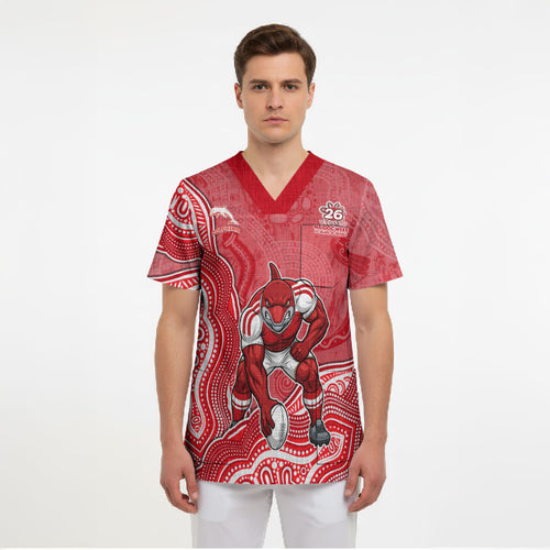 Dolphins NAIDOC Week 2026 Scrub Top First Nations of Australia Aboriginal Mascot Rugby