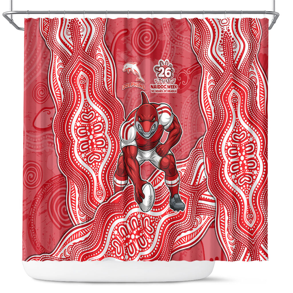 Dolphins NAIDOC Week 2026 Shower Curtain First Nations of Australia Aboriginal Mascot Rugby