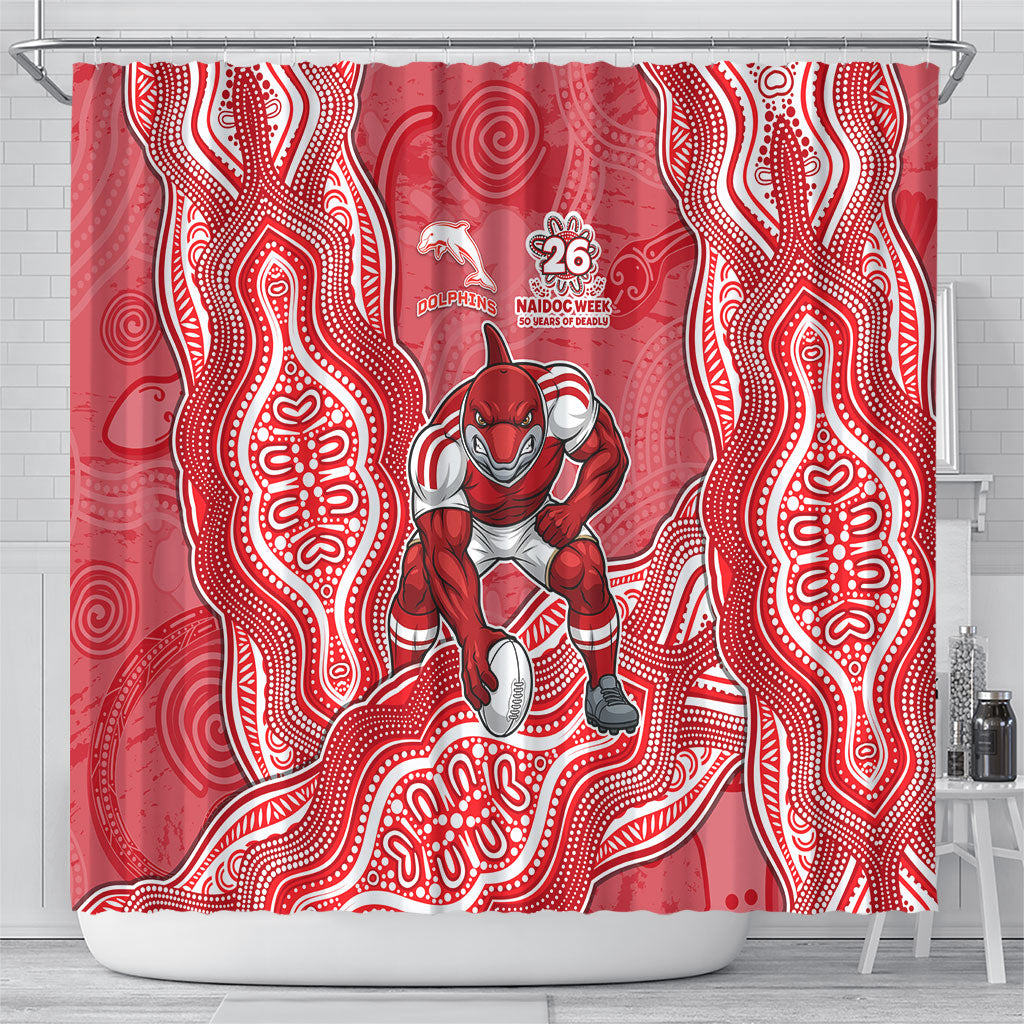 Dolphins NAIDOC Week 2026 Shower Curtain First Nations of Australia Aboriginal Mascot Rugby