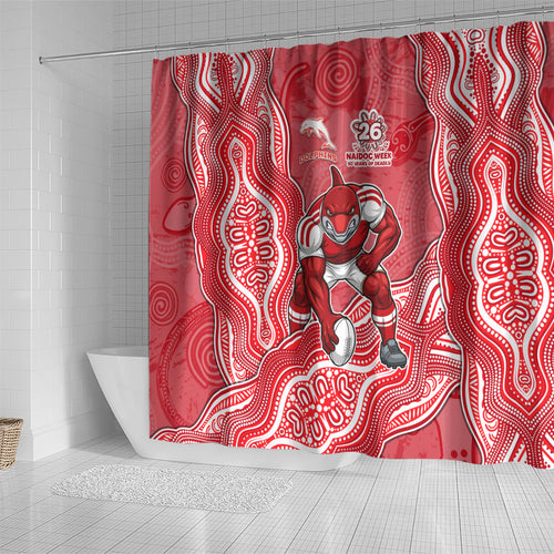 Dolphins NAIDOC Week 2026 Shower Curtain First Nations of Australia Aboriginal Mascot Rugby