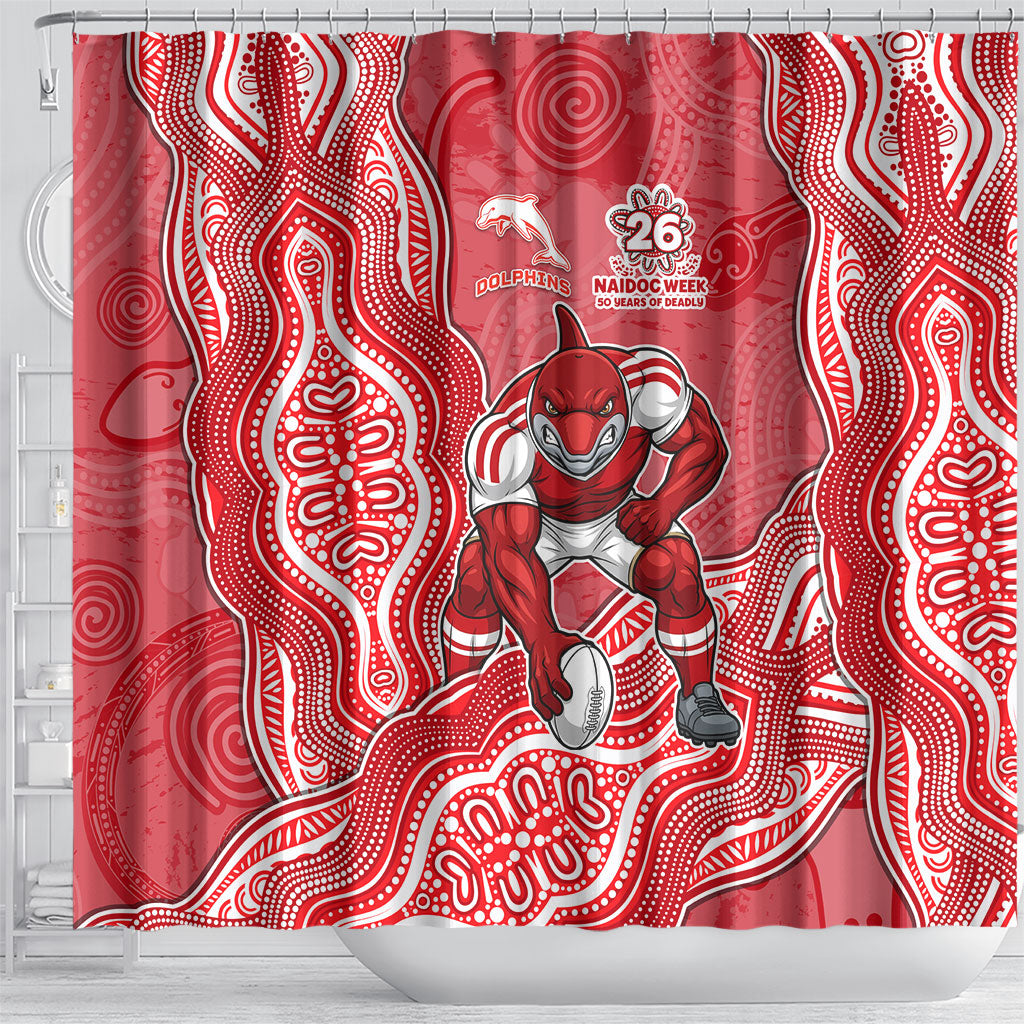 Dolphins NAIDOC Week 2026 Shower Curtain First Nations of Australia Aboriginal Mascot Rugby