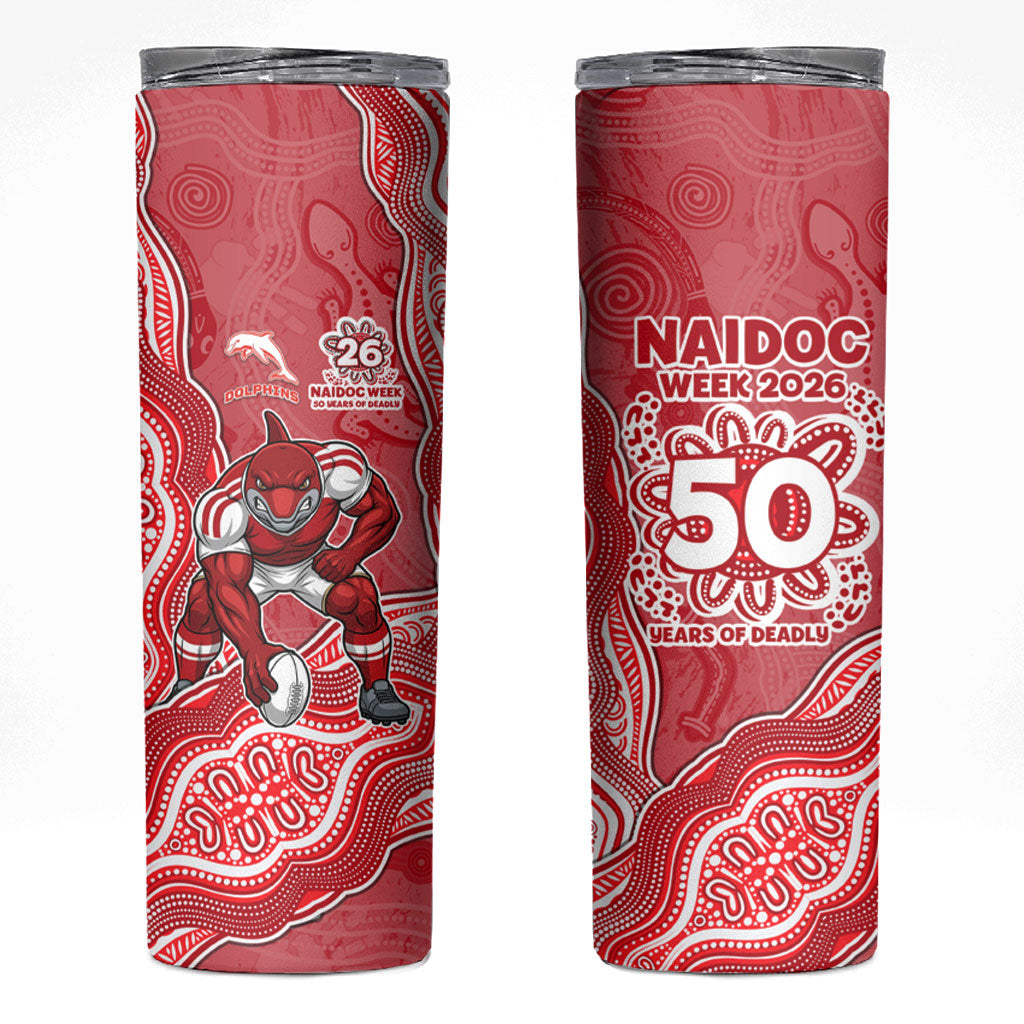 Dolphins NAIDOC Week 2026 Skinny Tumbler First Nations of Australia Aboriginal Mascot Rugby