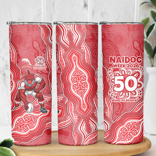 Dolphins NAIDOC Week 2026 Skinny Tumbler First Nations of Australia Aboriginal Mascot Rugby