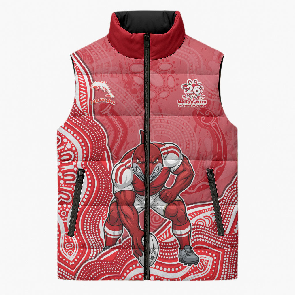 Dolphins NAIDOC Week 2026 Sleeveless Puffer Jacket First Nations of Australia Aboriginal Mascot Rugby