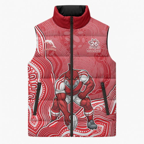 Dolphins NAIDOC Week 2026 Sleeveless Puffer Jacket First Nations of Australia Aboriginal Mascot Rugby