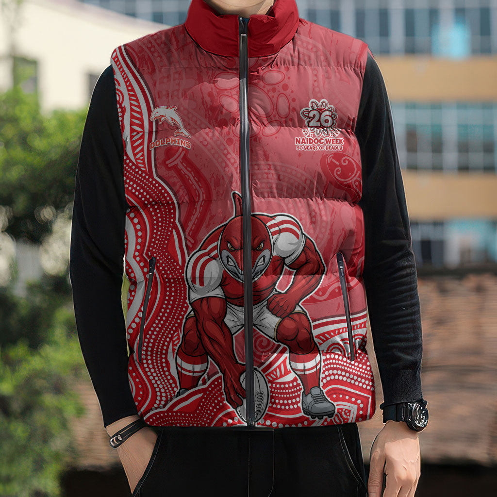 Dolphins NAIDOC Week 2026 Sleeveless Puffer Jacket First Nations of Australia Aboriginal Mascot Rugby