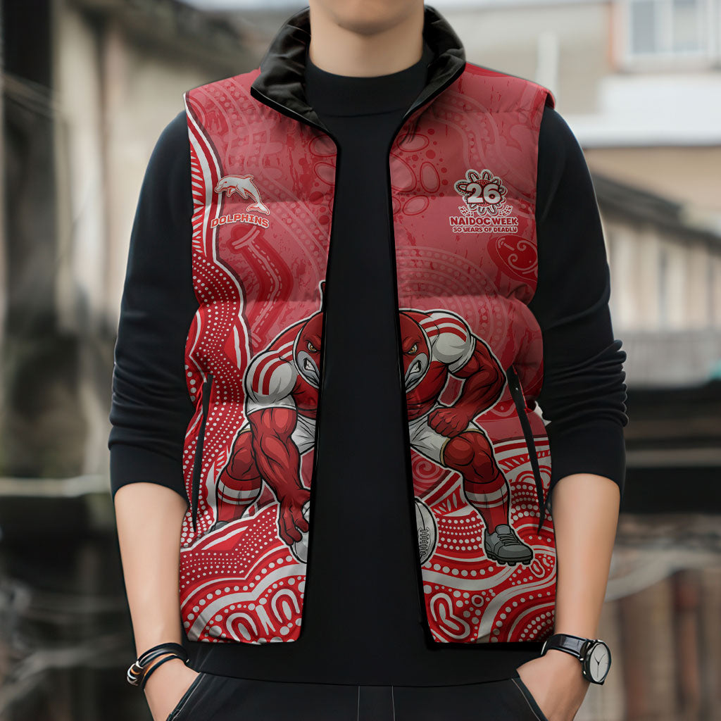 Dolphins NAIDOC Week 2026 Sleeveless Puffer Jacket First Nations of Australia Aboriginal Mascot Rugby