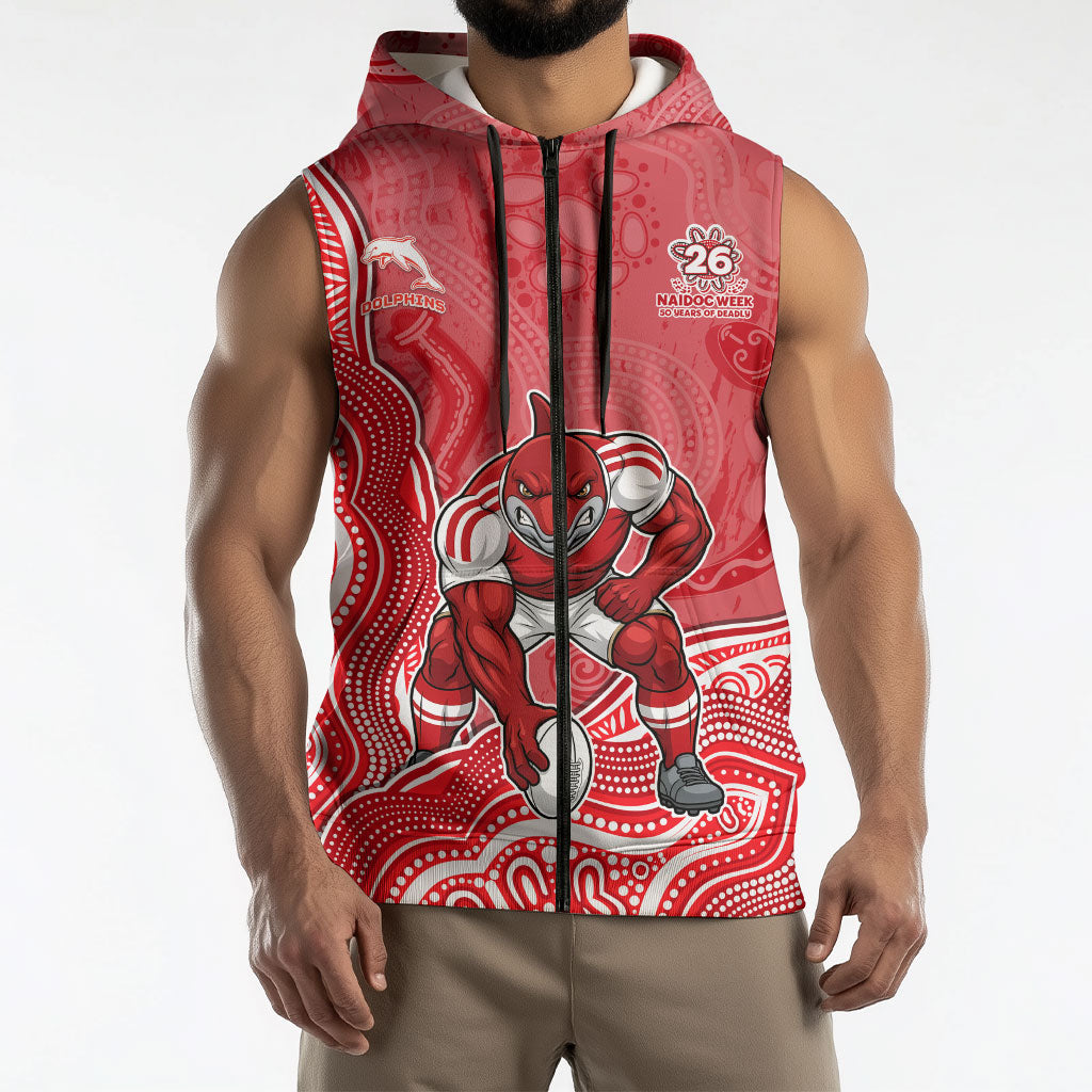 Dolphins NAIDOC Week 2026 Sleeveless Zip Hoodie First Nations of Australia Aboriginal Mascot Rugby