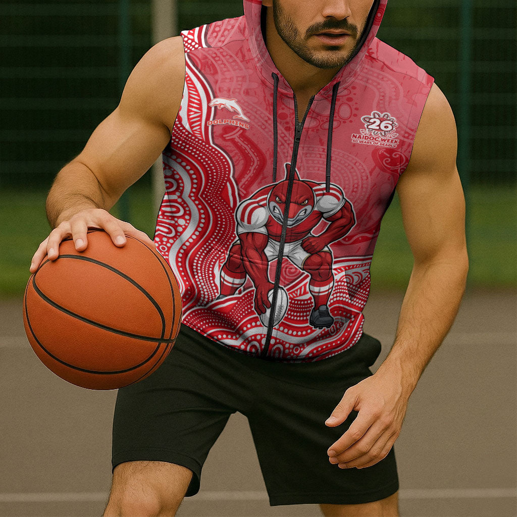 Dolphins NAIDOC Week 2026 Sleeveless Zip Hoodie First Nations of Australia Aboriginal Mascot Rugby