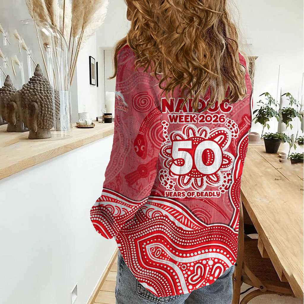 Dolphins NAIDOC Week 2026 Women Casual Shirt First Nations of Australia Aboriginal Mascot Rugby