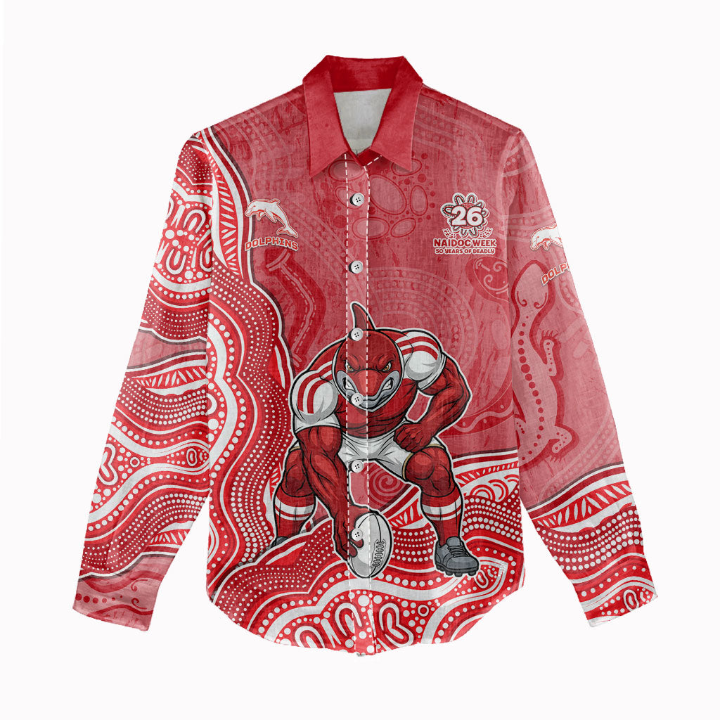 Dolphins NAIDOC Week 2026 Women Casual Shirt First Nations of Australia Aboriginal Mascot Rugby