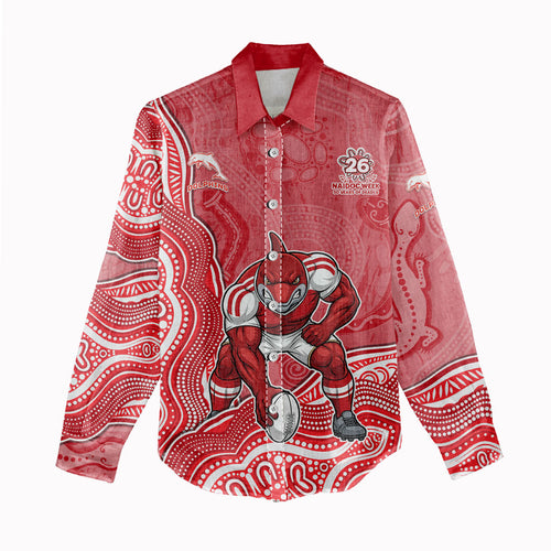 Dolphins NAIDOC Week 2026 Women Casual Shirt First Nations of Australia Aboriginal Mascot Rugby
