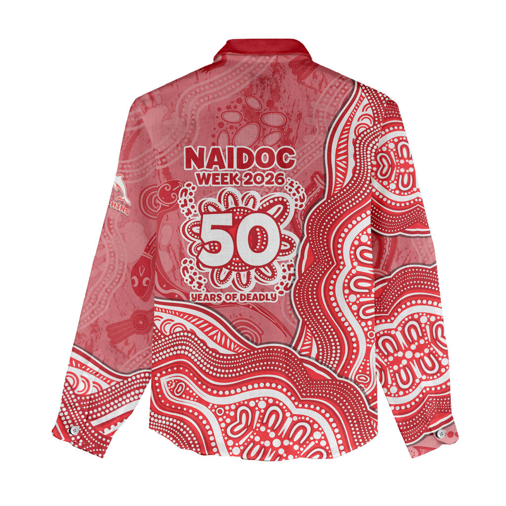 Dolphins NAIDOC Week 2026 Women Casual Shirt First Nations of Australia Aboriginal Mascot Rugby