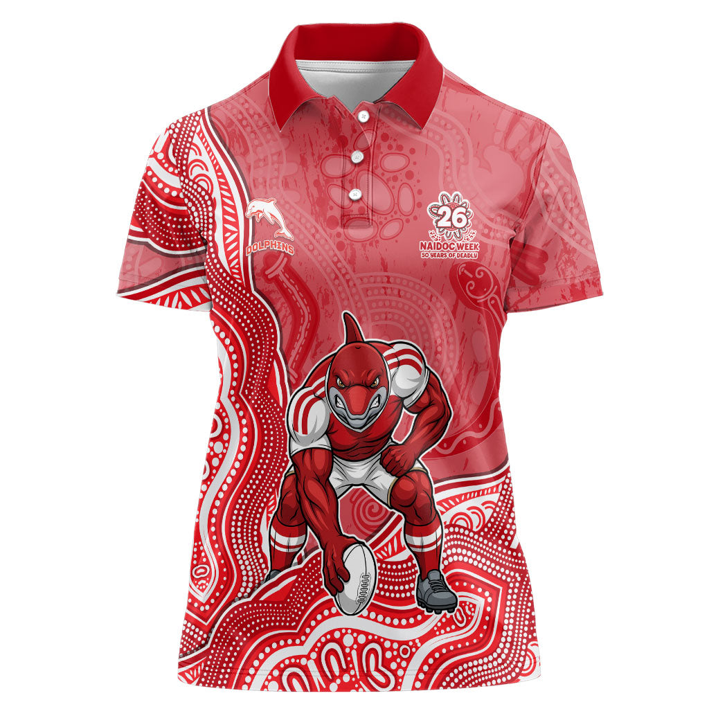 Dolphins NAIDOC Week 2026 Women Polo Shirt First Nations of Australia Aboriginal Mascot Rugby