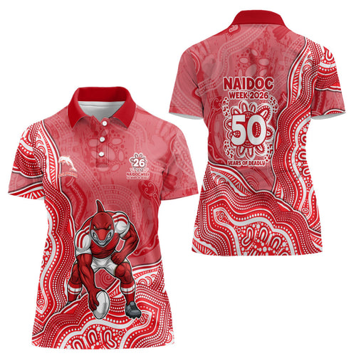 Dolphins NAIDOC Week 2026 Women Polo Shirt First Nations of Australia Aboriginal Mascot Rugby