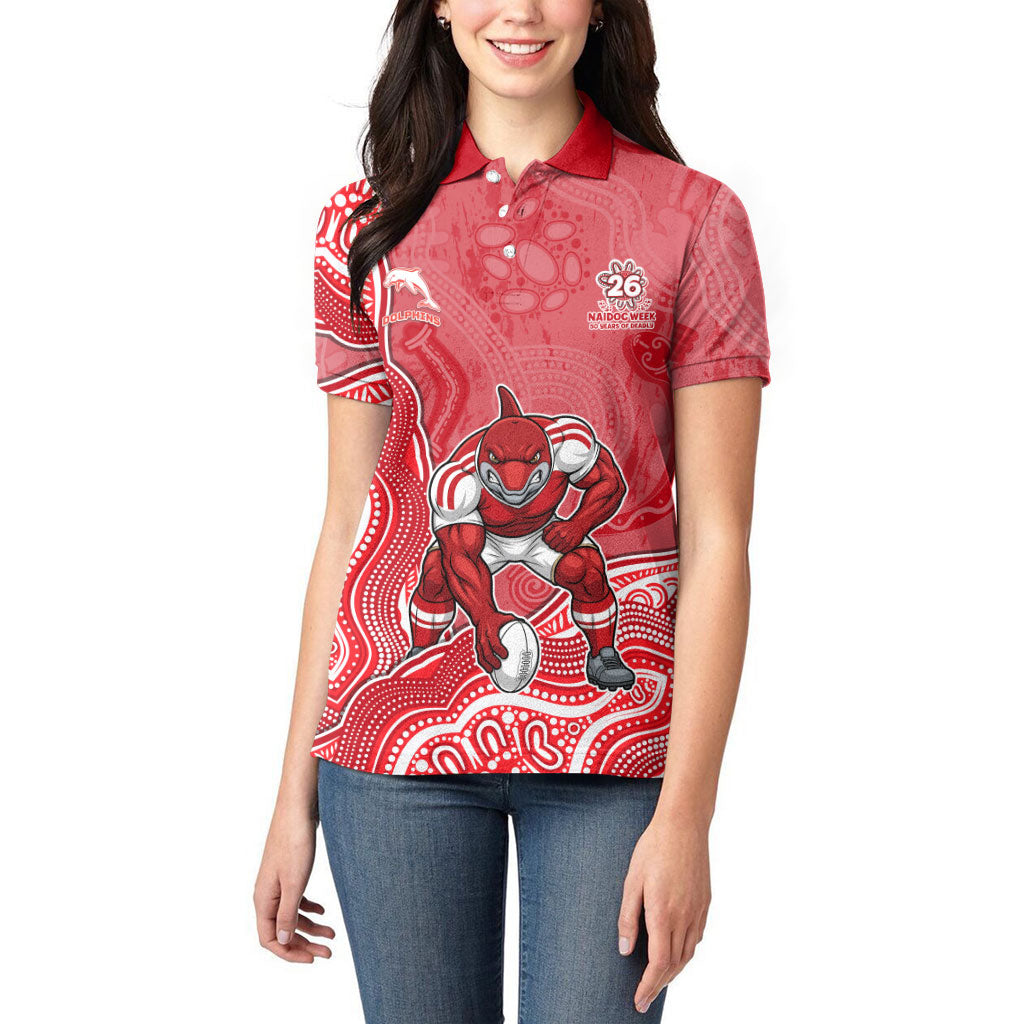 Dolphins NAIDOC Week 2026 Women Polo Shirt First Nations of Australia Aboriginal Mascot Rugby