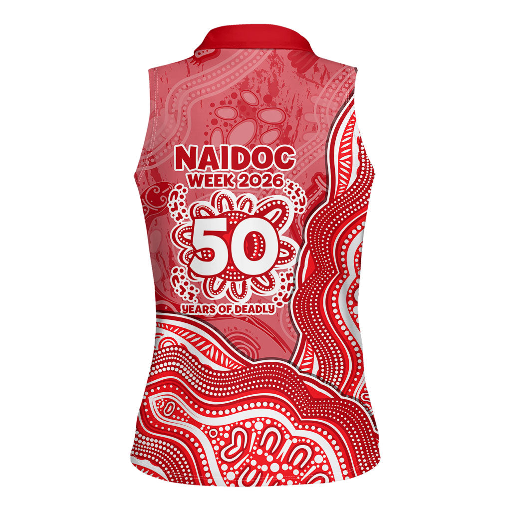 Dolphins NAIDOC Week 2026 Women Sleeveless Polo Shirt First Nations of Australia Aboriginal Mascot Rugby