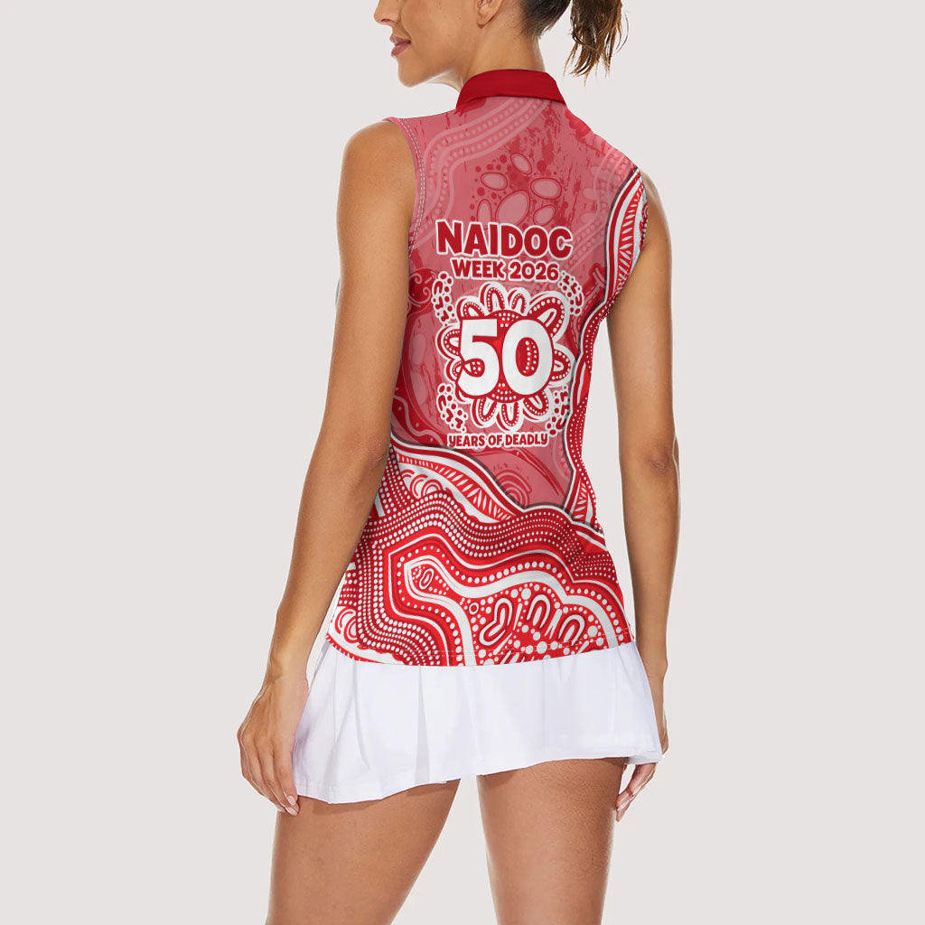Dolphins NAIDOC Week 2026 Women Sleeveless Polo Shirt First Nations of Australia Aboriginal Mascot Rugby