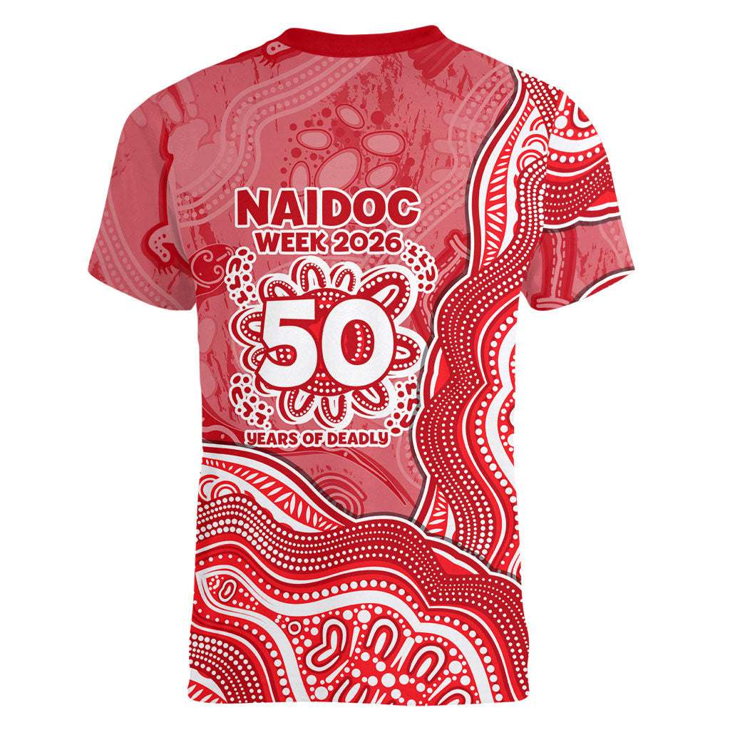 Dolphins NAIDOC Week 2026 Women V-Neck T-Shirt First Nations of Australia Aboriginal Mascot Rugby