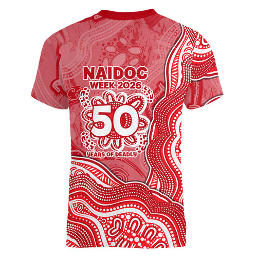 Dolphins NAIDOC Week 2026 Women V-Neck T-Shirt First Nations of Australia Aboriginal Mascot Rugby
