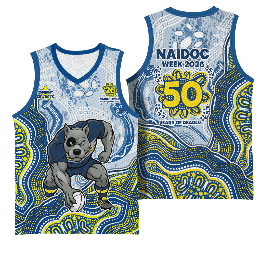 North Queensland Cowboys NAIDOC Week 2026 Basketball Jersey First Nations of Australia Aboriginal Mascot Rugby