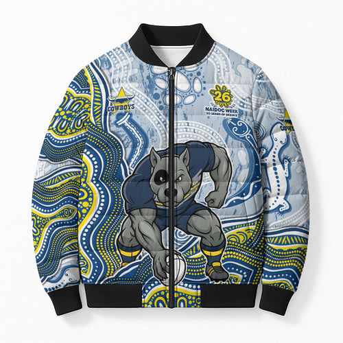North Queensland Cowboys NAIDOC Week 2026 Bomber Puffer Jacket First Nations of Australia Aboriginal Mascot Rugby