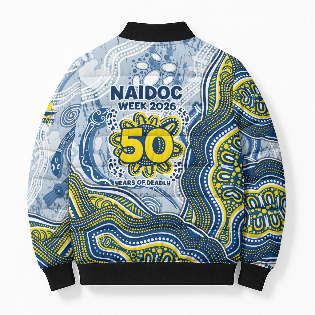 North Queensland Cowboys NAIDOC Week 2026 Bomber Puffer Jacket First Nations of Australia Aboriginal Mascot Rugby