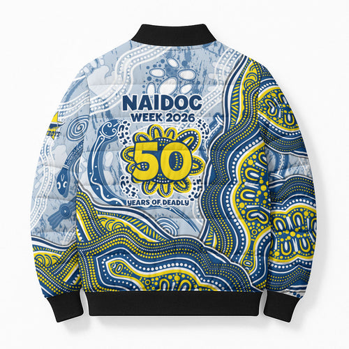 North Queensland Cowboys NAIDOC Week 2026 Bomber Puffer Jacket First Nations of Australia Aboriginal Mascot Rugby