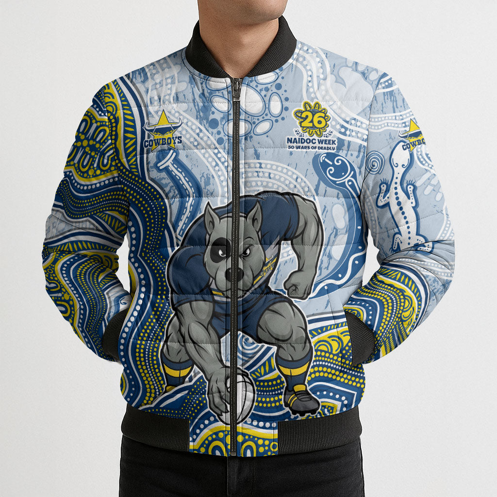 North Queensland Cowboys NAIDOC Week 2026 Bomber Puffer Jacket First Nations of Australia Aboriginal Mascot Rugby