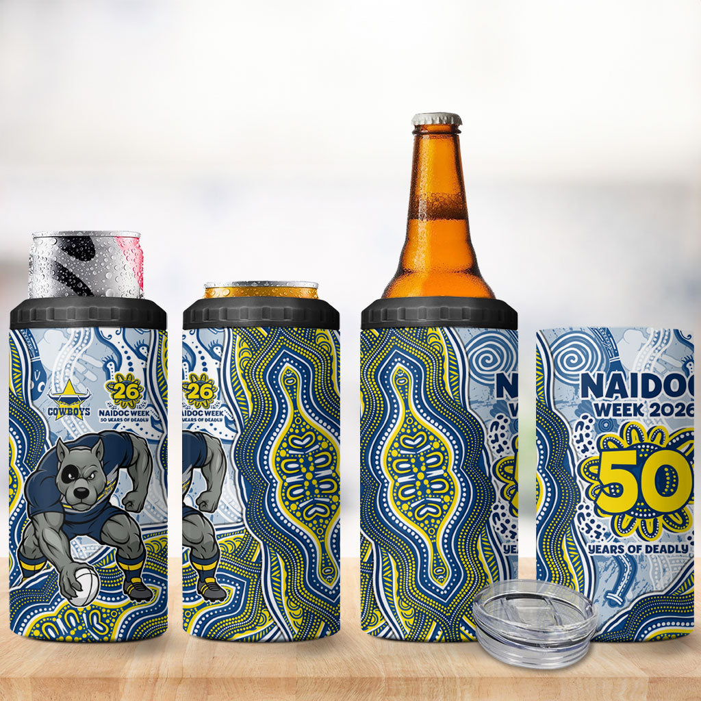 North Queensland Cowboys NAIDOC Week 2026 4 in 1 Can Cooler Tumbler First Nations of Australia Aboriginal Mascot Rugby
