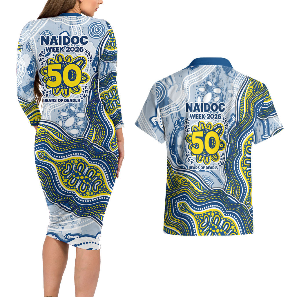 North Queensland Cowboys NAIDOC Week 2026 Couples Matching Long Sleeve Bodycon Dress and Hawaiian Shirt First Nations of Australia Aboriginal Mascot Rugby