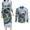 North Queensland Cowboys NAIDOC Week 2026 Couples Matching Long Sleeve Bodycon Dress and Long Sleeve Button Shirt First Nations of Australia Aboriginal Mascot Rugby
