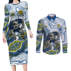 North Queensland Cowboys NAIDOC Week 2026 Couples Matching Long Sleeve Bodycon Dress and Long Sleeve Button Shirt First Nations of Australia Aboriginal Mascot Rugby