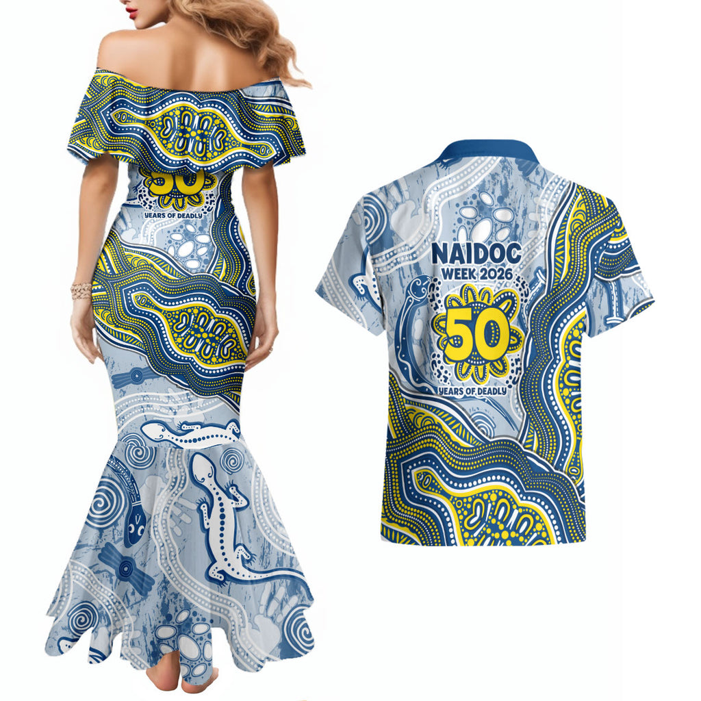 North Queensland Cowboys NAIDOC Week 2026 Couples Matching Mermaid Dress and Hawaiian Shirt First Nations of Australia Aboriginal Mascot Rugby