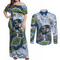 North Queensland Cowboys NAIDOC Week 2026 Couples Matching Off Shoulder Maxi Dress and Long Sleeve Button Shirt First Nations of Australia Aboriginal Mascot Rugby
