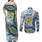 North Queensland Cowboys NAIDOC Week 2026 Couples Matching Off Shoulder Maxi Dress and Long Sleeve Button Shirt First Nations of Australia Aboriginal Mascot Rugby