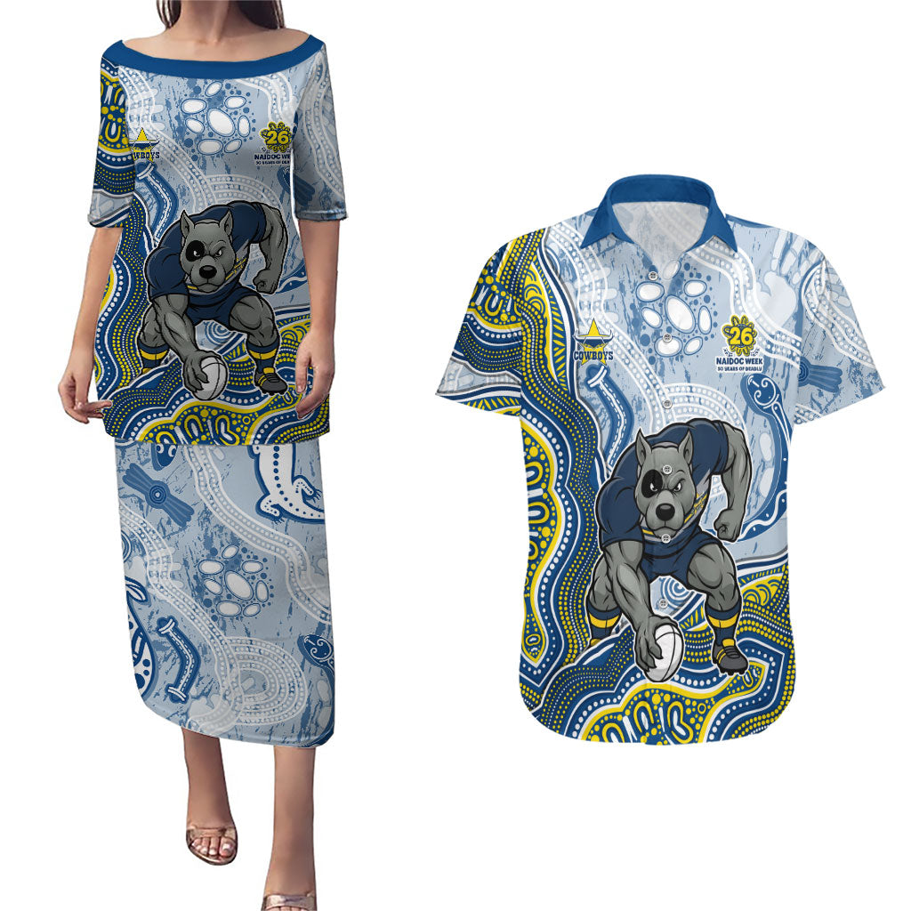 North Queensland Cowboys NAIDOC Week 2026 Couples Matching Puletasi and Hawaiian Shirt First Nations of Australia Aboriginal Mascot Rugby