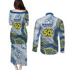 North Queensland Cowboys NAIDOC Week 2026 Couples Matching Puletasi and Long Sleeve Button Shirt First Nations of Australia Aboriginal Mascot Rugby