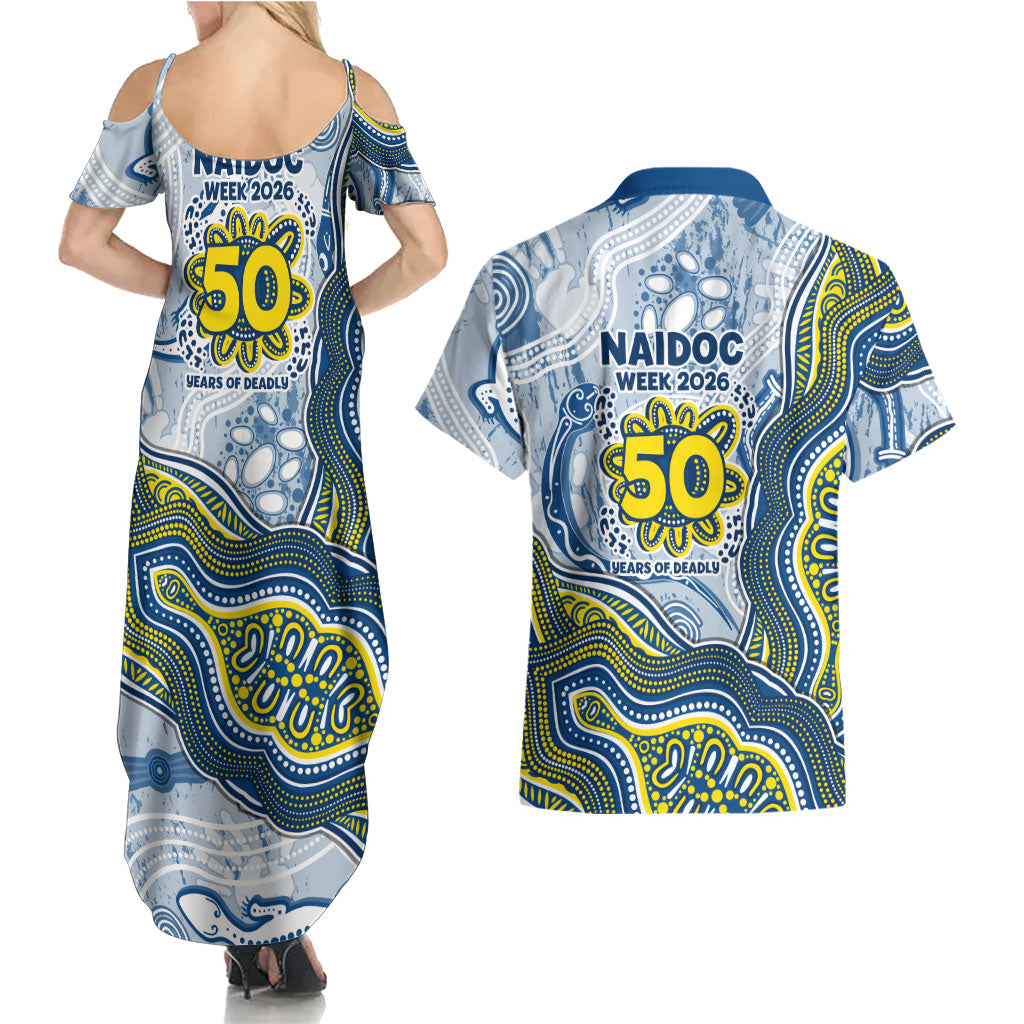 North Queensland Cowboys NAIDOC Week 2026 Couples Matching Summer Maxi Dress and Hawaiian Shirt First Nations of Australia Aboriginal Mascot Rugby